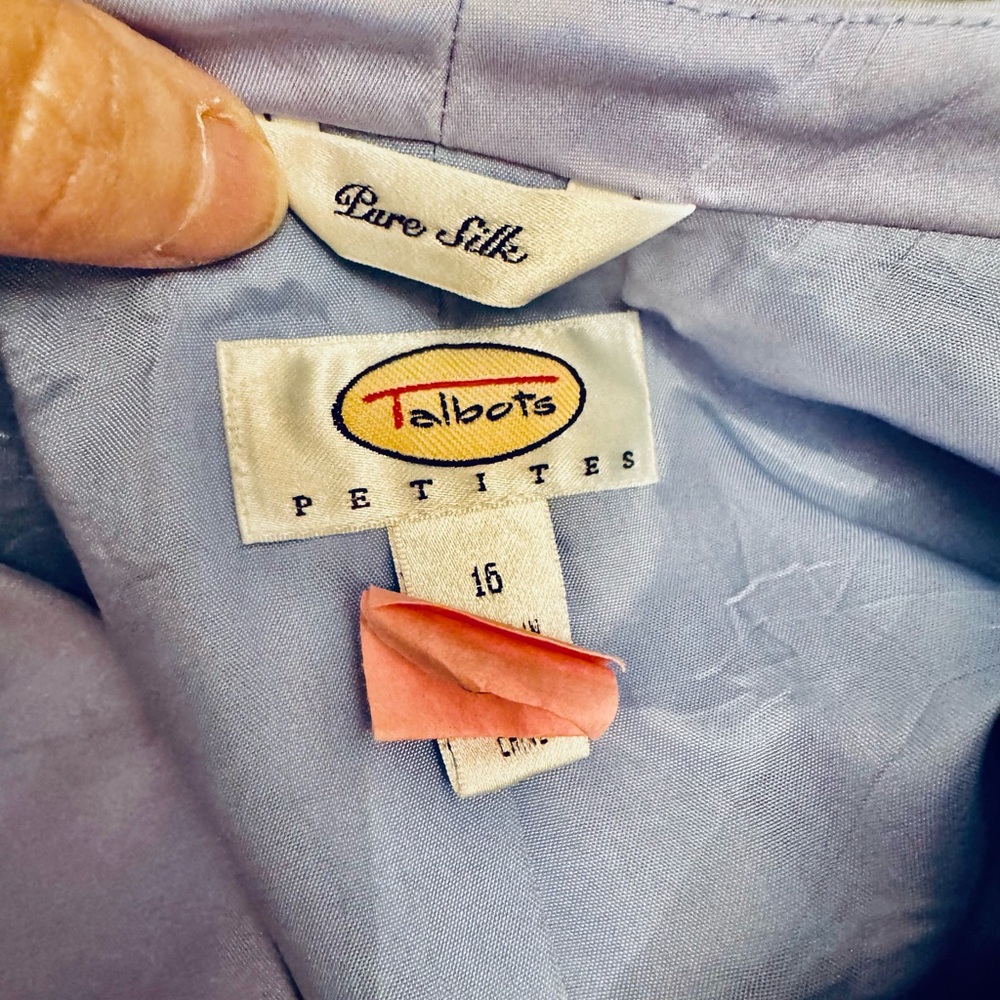 Talbots Petites Periwinkle Silk Suit - Picture 10 of 12
